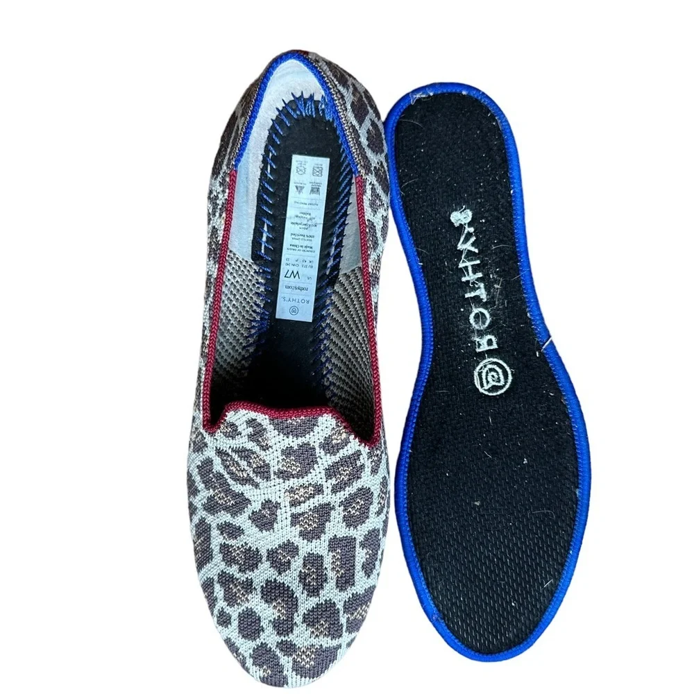 Rothy's Womens Round‎ Toe Leopard Print Loafer Size: 7